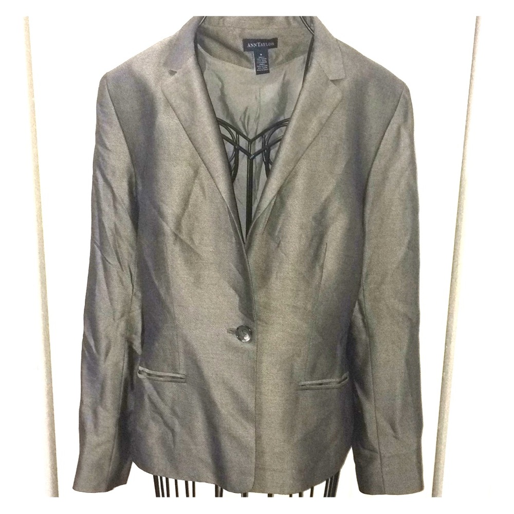 ANNE TAYLOR size 8 grey blazer